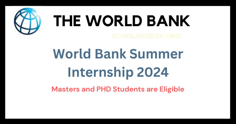 WORLD BANK SUMMER INTERNSHIP 2024