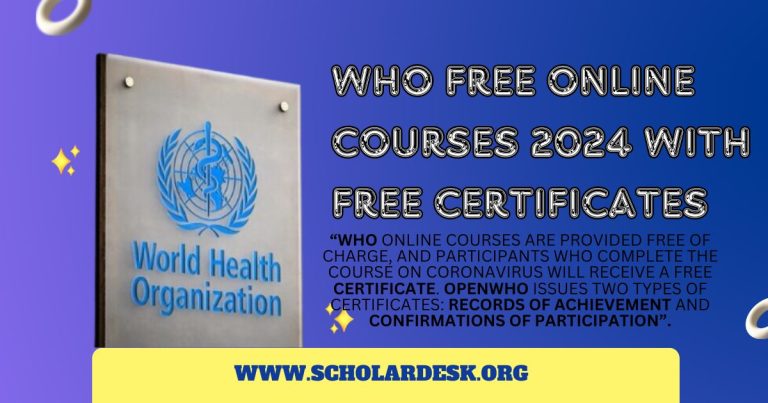 WHO FREE ONLINE COURSES 2024 WITH FREE CERTIFICATES