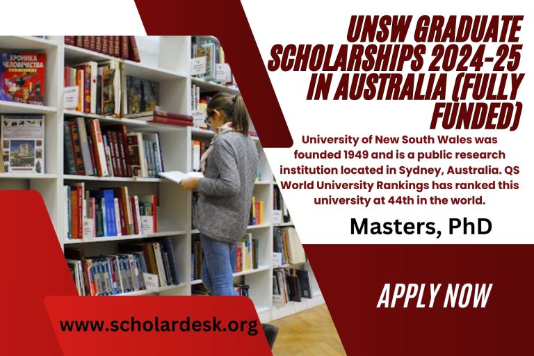 UNSW GRADUATE SCHOLARSHIPS 2024-25 IN AUSTRALIA (FULLY FUNDED)